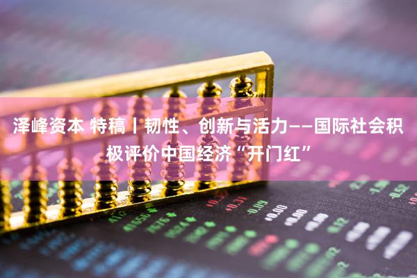 泽峰资本 特稿丨韧性、创新与活力——国际社会积极评价中国经济“开门红”