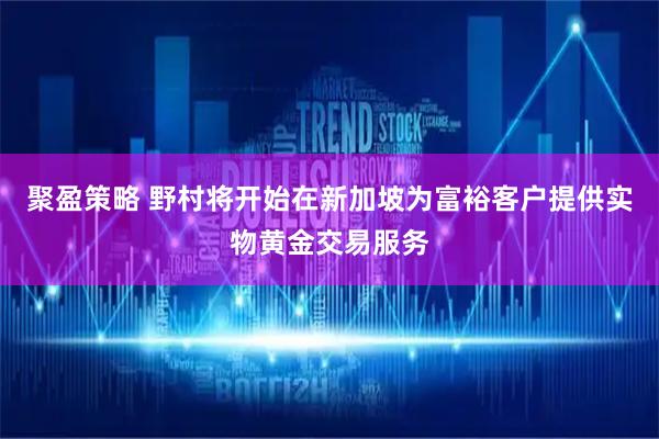 聚盈策略 野村将开始在新加坡为富裕客户提供实物黄金交易服务